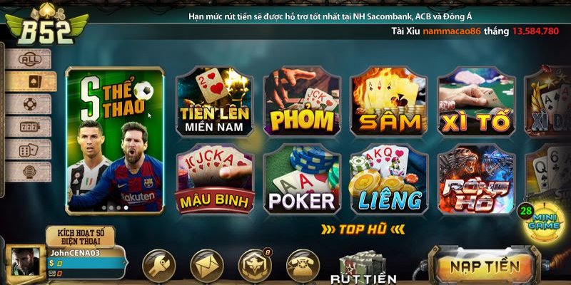 Tự do chơi game b52 theo sở thích cá nhân