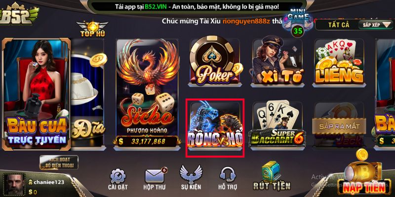 Định nghĩa game bài Long hổ b52 là gì