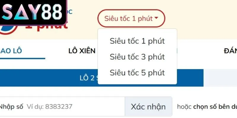 Hình thức mở thưởng nhanh trong 45 giây và 1 phút